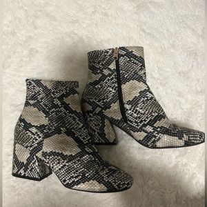 Womens snake skin booties